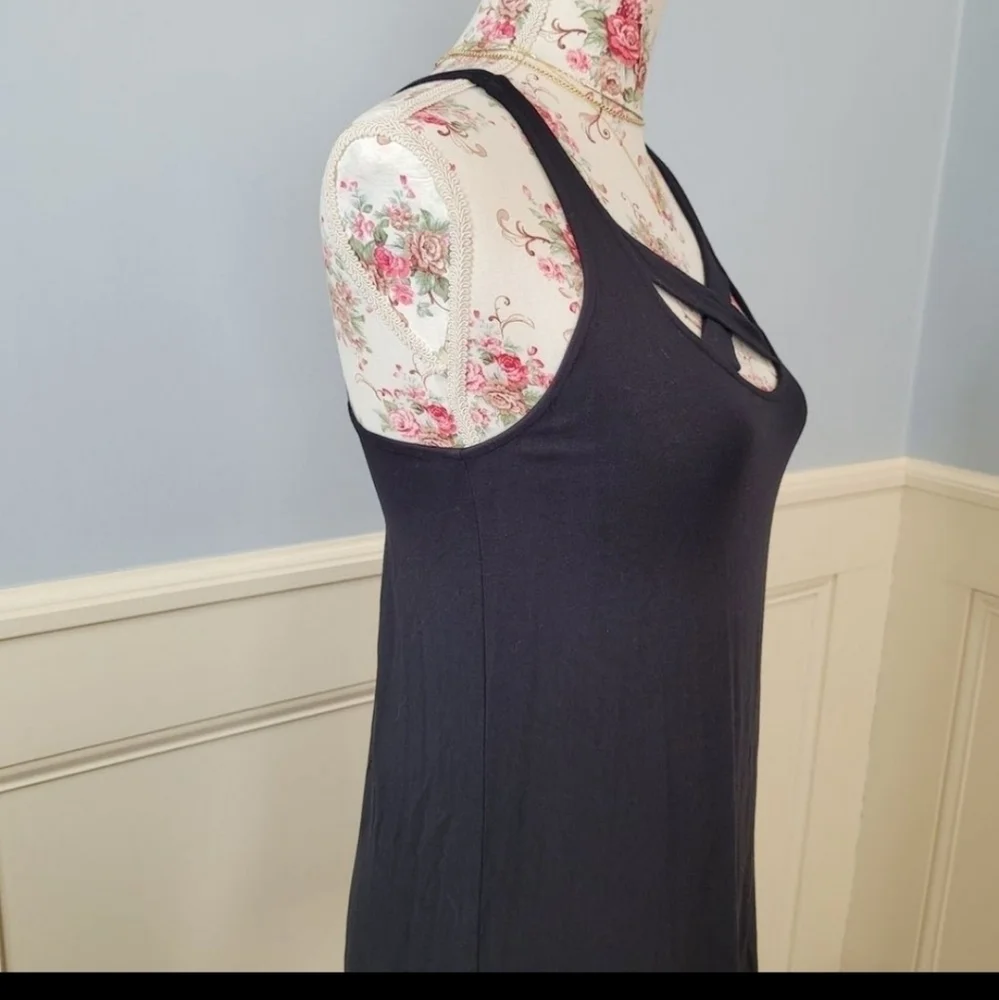 AMERICAN Eagle Women's Sleeveless Strappy Black Criss Cross Swing Mini Dress XS - Picture 5 of 10